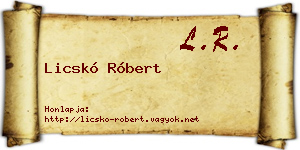 Licskó Róbert névjegykártya