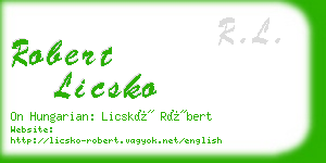 robert licsko business card